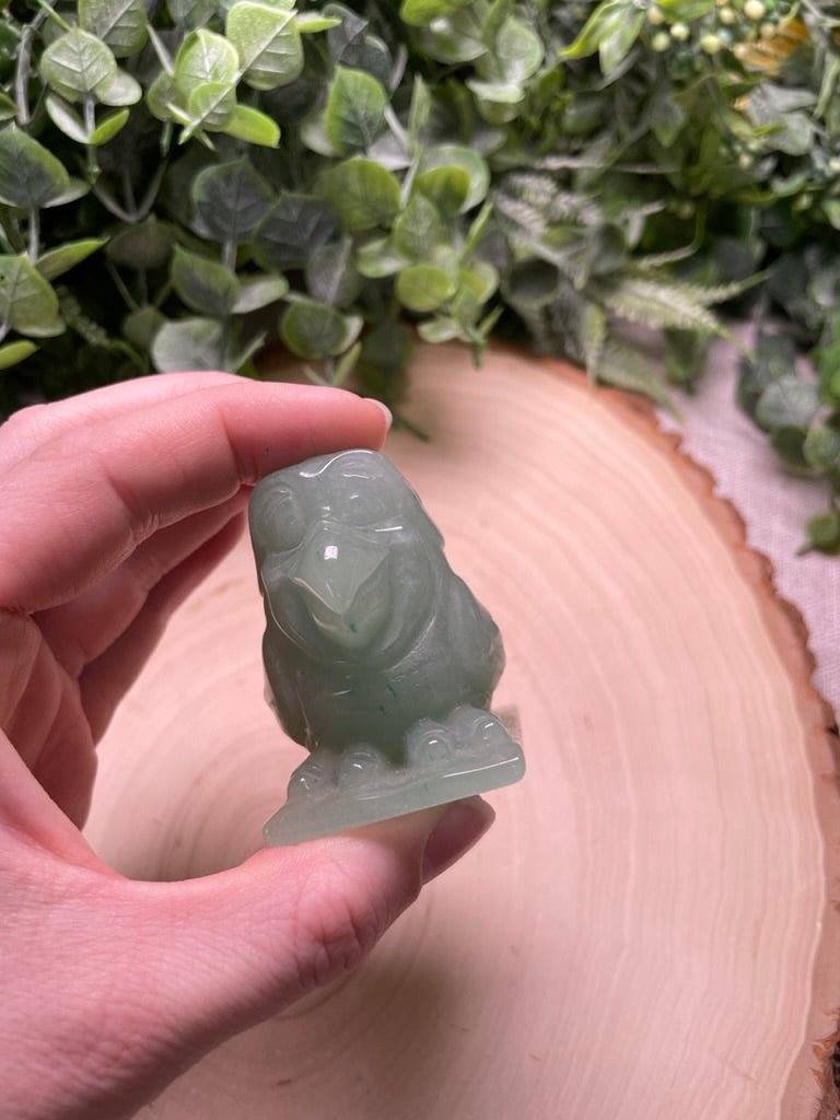 Green Aventurine Cartoon Bird | Copper Ashes