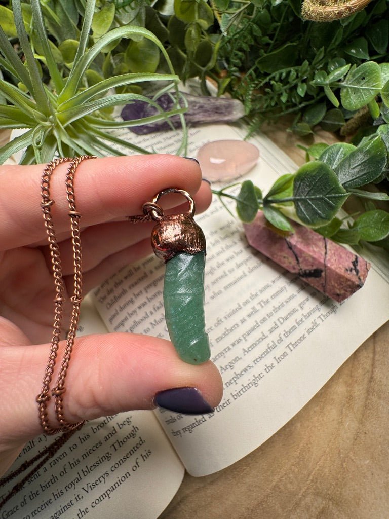 Green Aventurine Penis Necklace | Copper Ashes
