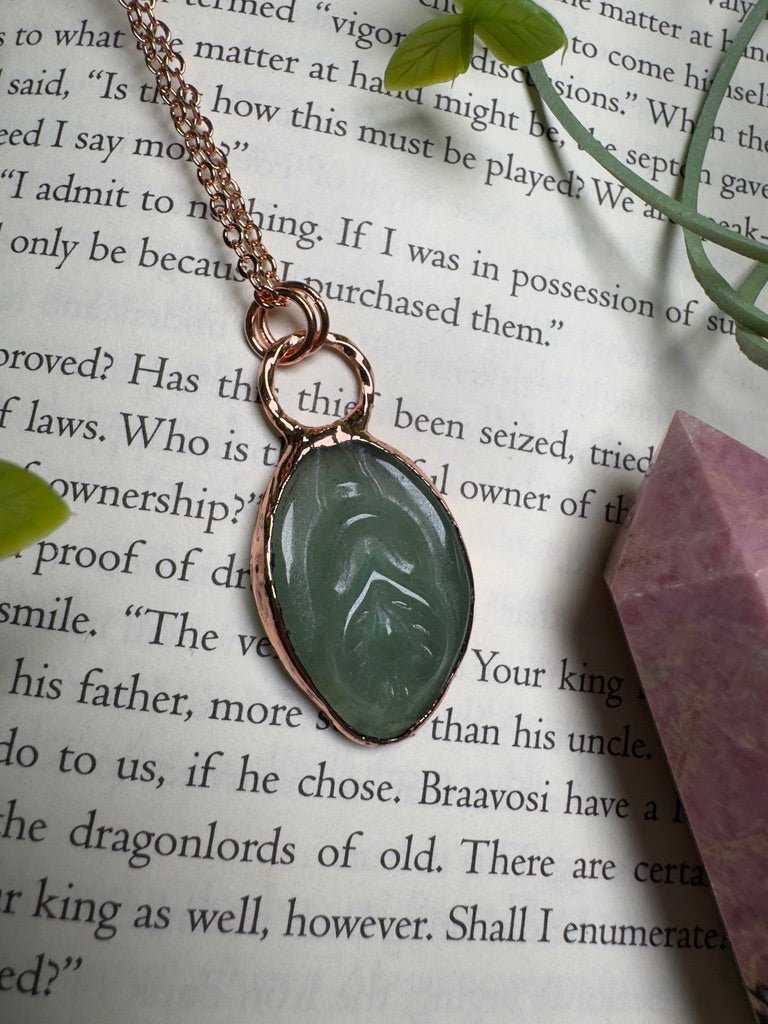 Green Aventurine Yoni Necklace | Copper Ashes