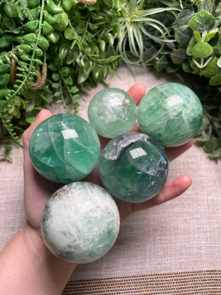 Green Fluorite Sphere | Copper Ashes