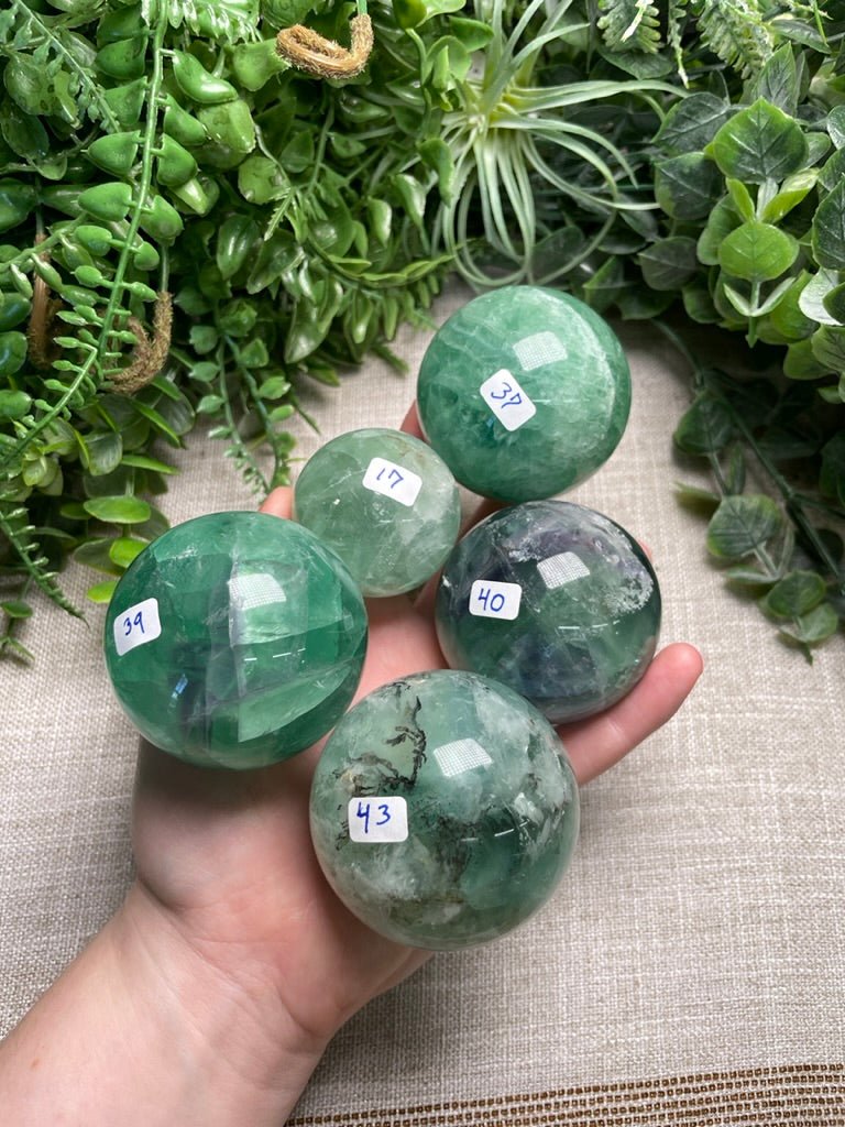 Green Fluorite Sphere | Copper Ashes