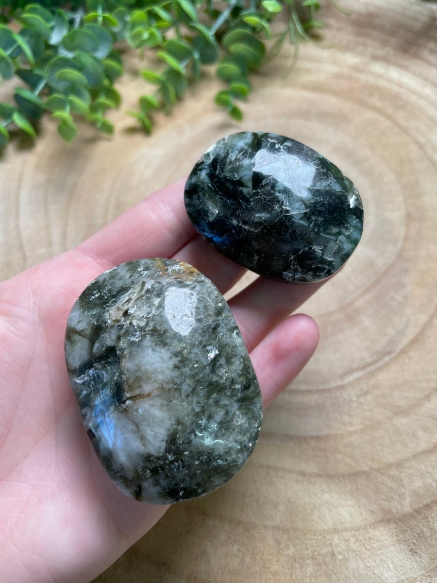 Green Lepidolite Palm Stone | Copper Ashes