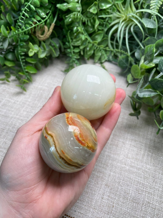 Green Onyx Sphere | Copper Ashes