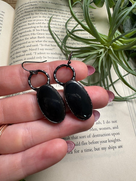 Hematite Dangle Earrings | Copper Ashes