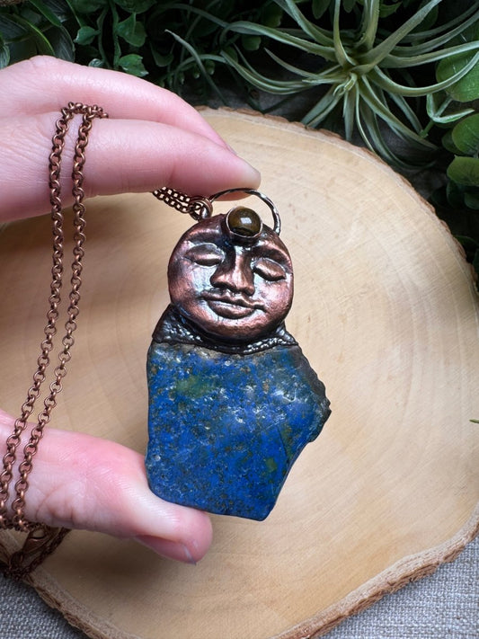 Holly - Tigers Eye and Chrysocolla Goddess Necklace | Copper Ashes
