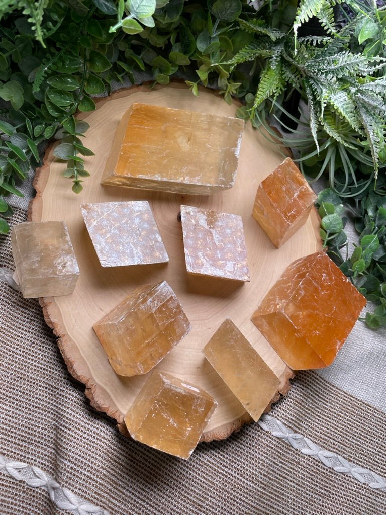 Honey Calcite Cube | Copper Ashes