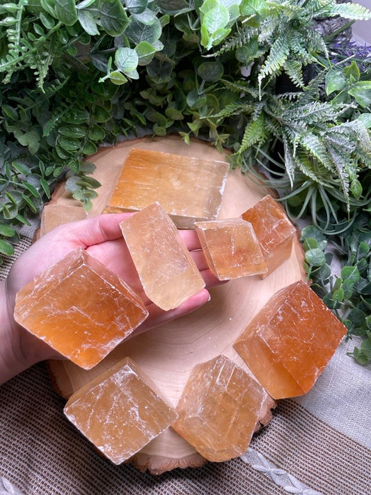 Honey Calcite Cube | Copper Ashes