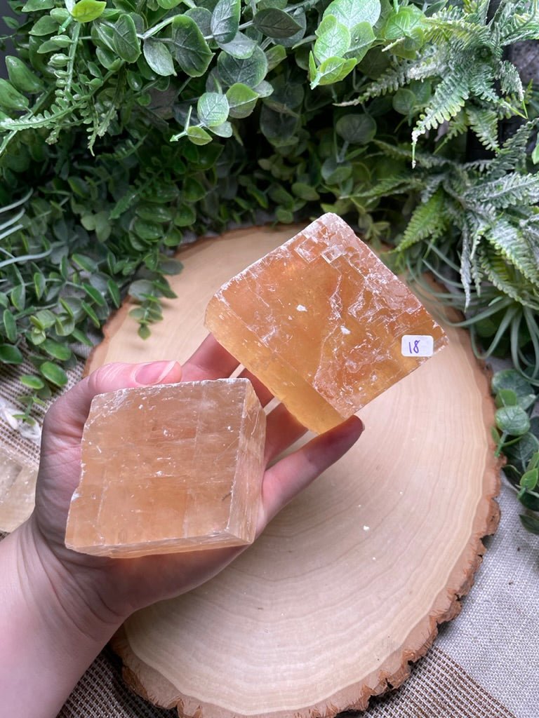 Honey Calcite Cube | Copper Ashes