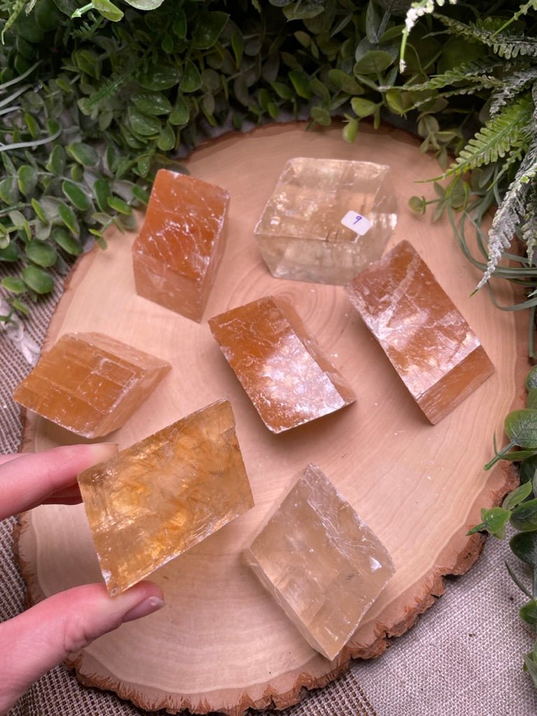 Honey Calcite Cube | Copper Ashes