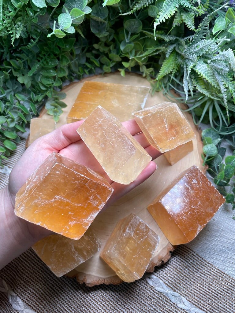 Honey Calcite Cube | Copper Ashes
