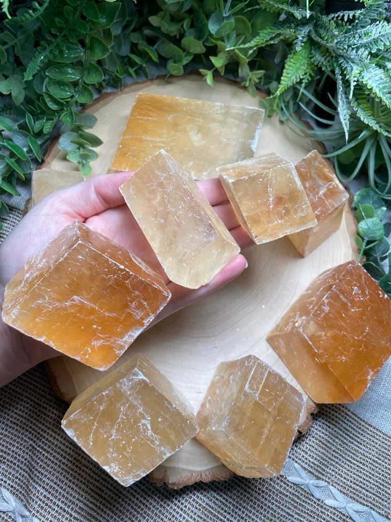 Honey Calcite Cube | Copper Ashes