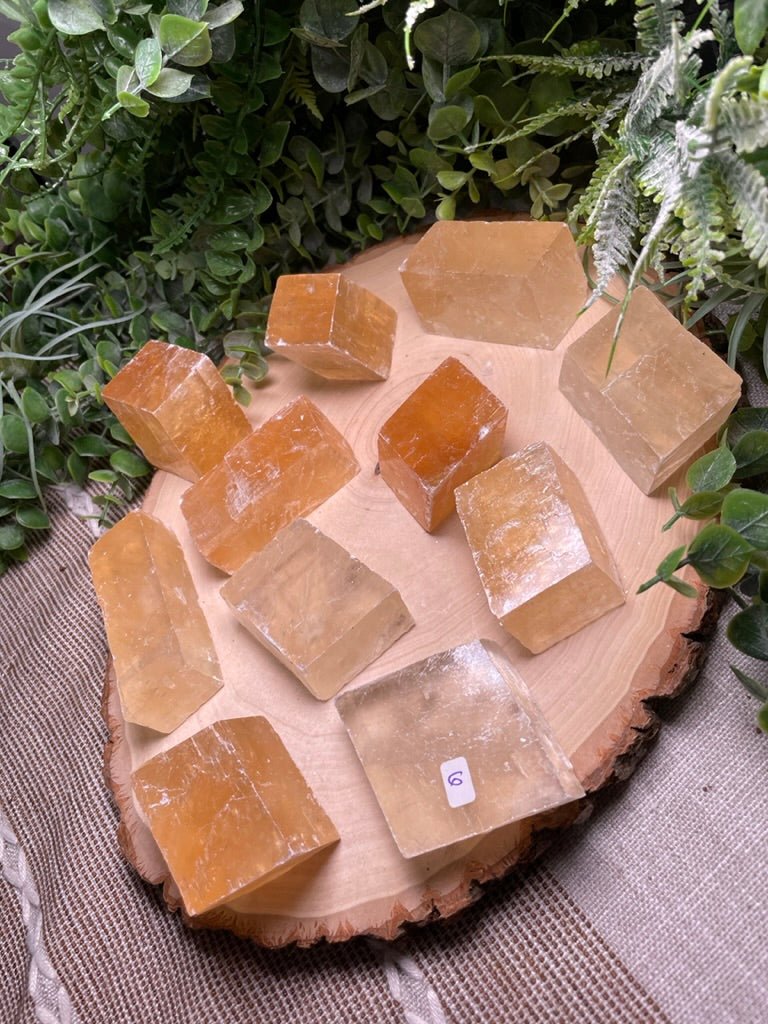 Honey Calcite Cube | Copper Ashes