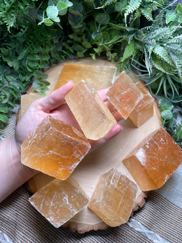Honey Calcite Cube | Copper Ashes