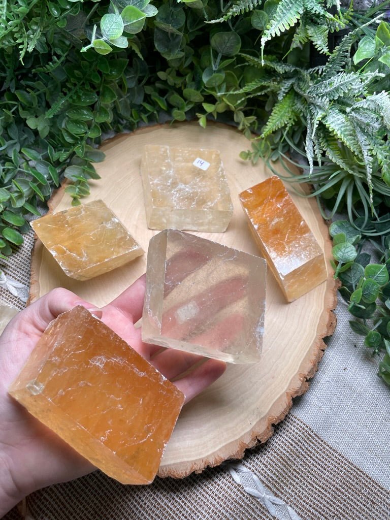 Honey Calcite Cube | Copper Ashes
