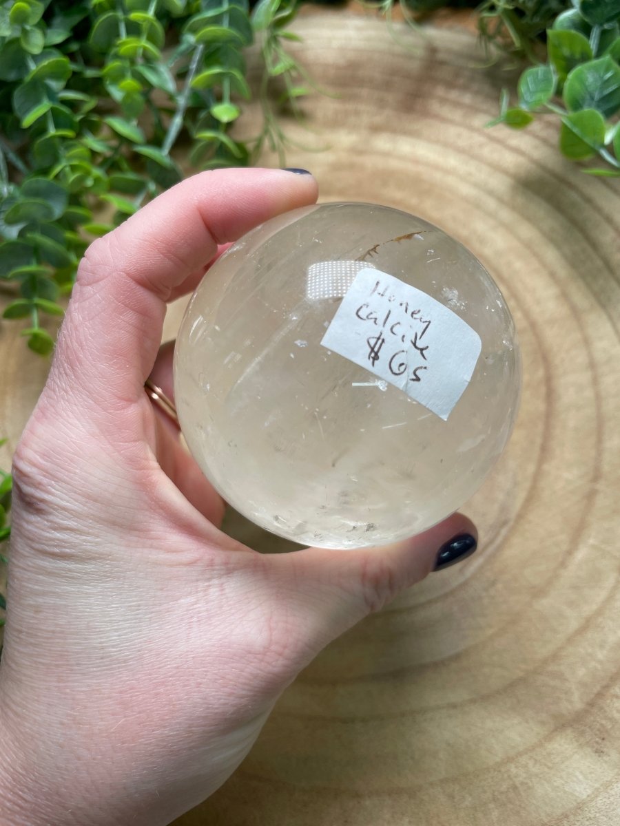 Honey Calcite Sphere | Copper Ashes