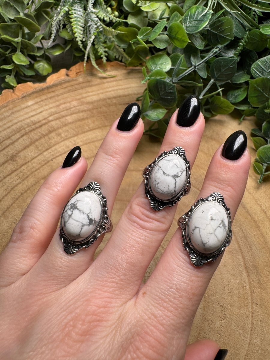Howlite Ring Adjustable | Copper Ashes