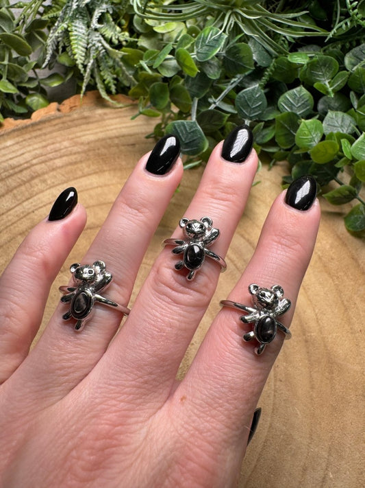 Hypersthene Bear Ring Adjustable | Copper Ashes