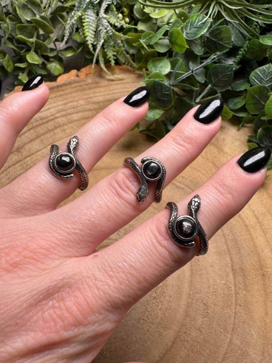 Hypersthene Snake Ring Adjustable | Copper Ashes