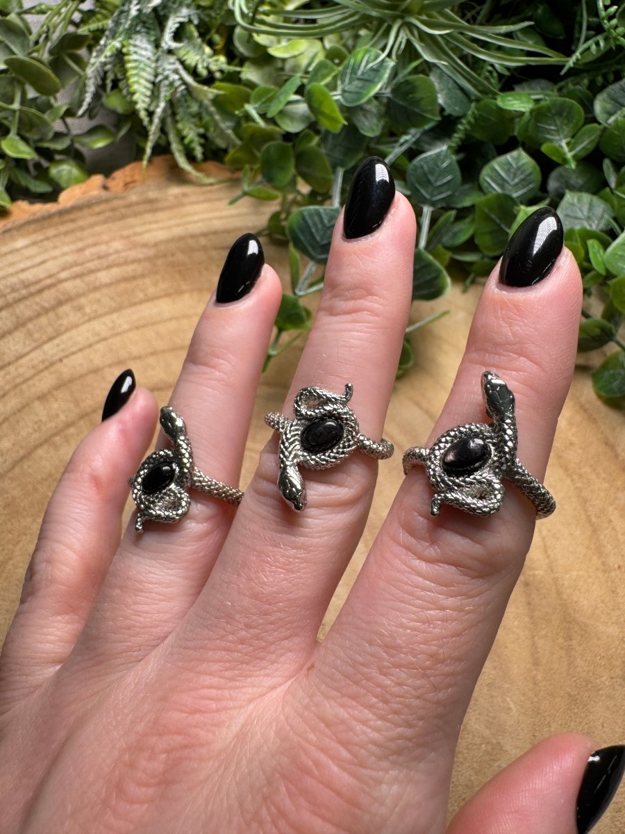 Hypersthene Snake Ring Adjustable | Copper Ashes