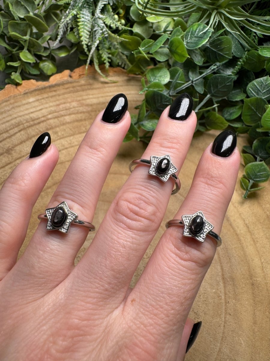 Hypersthene Star Ring Adjustable | Copper Ashes