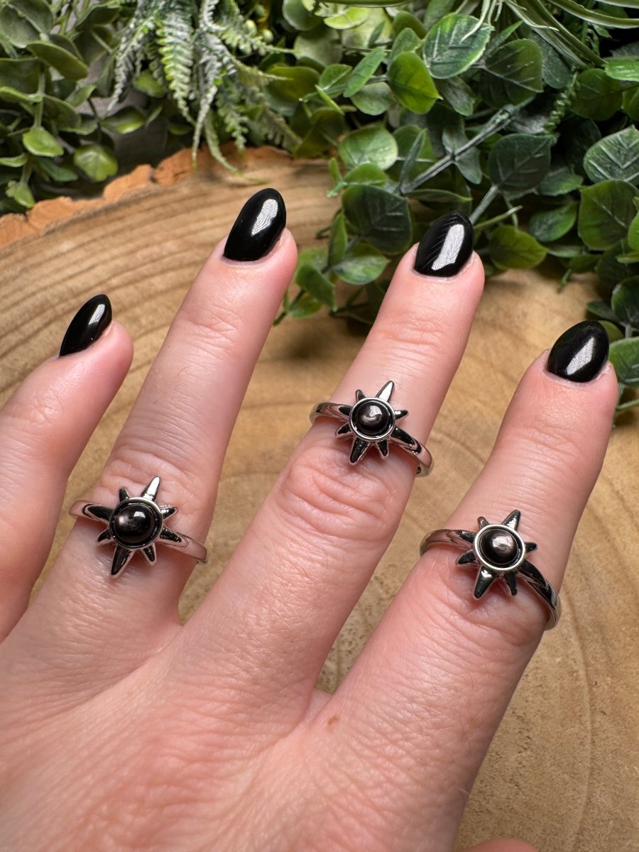 Hypersthene Star Ring Adjustable | Copper Ashes