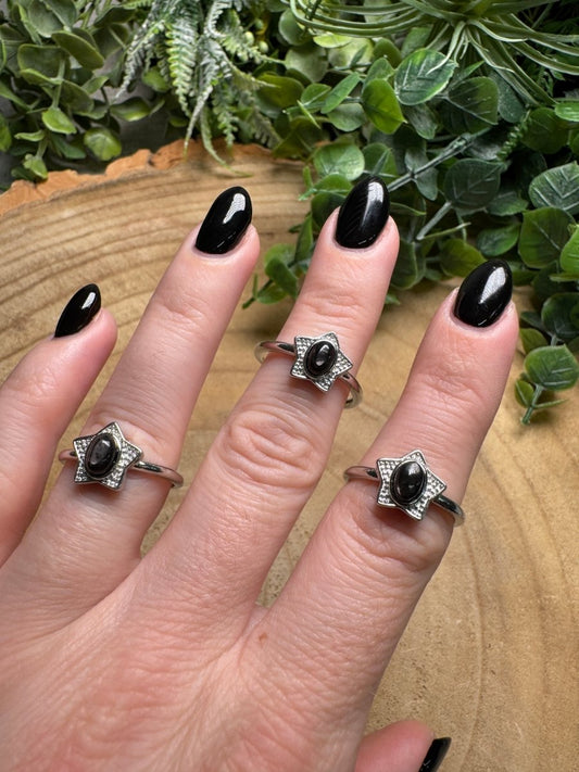 Hypersthene Star Ring Adjustable | Copper Ashes