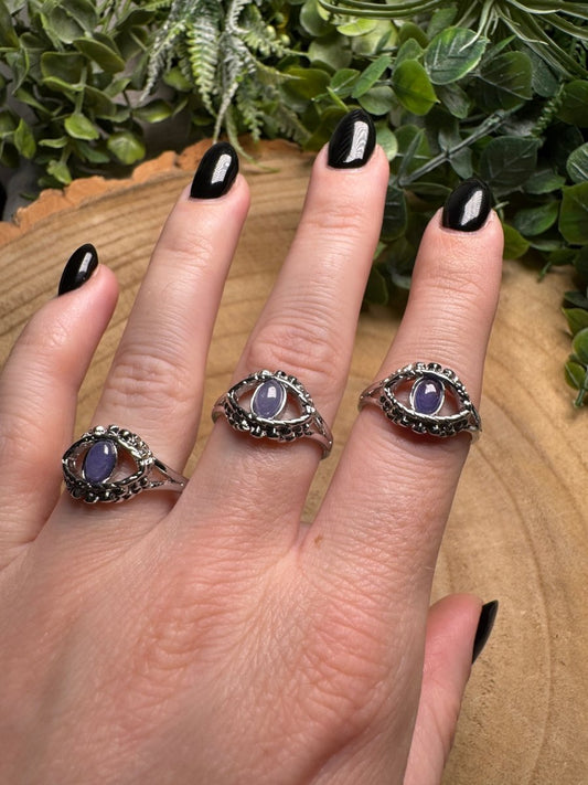 Iolite Evil Eye Ring Adjustable | Copper Ashes