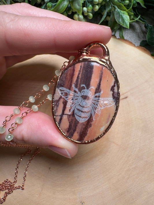 Jasper Bumblebee Necklace | Copper Ashes