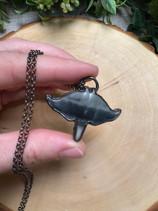 Jasper Manta Ray Necklace | Copper Ashes
