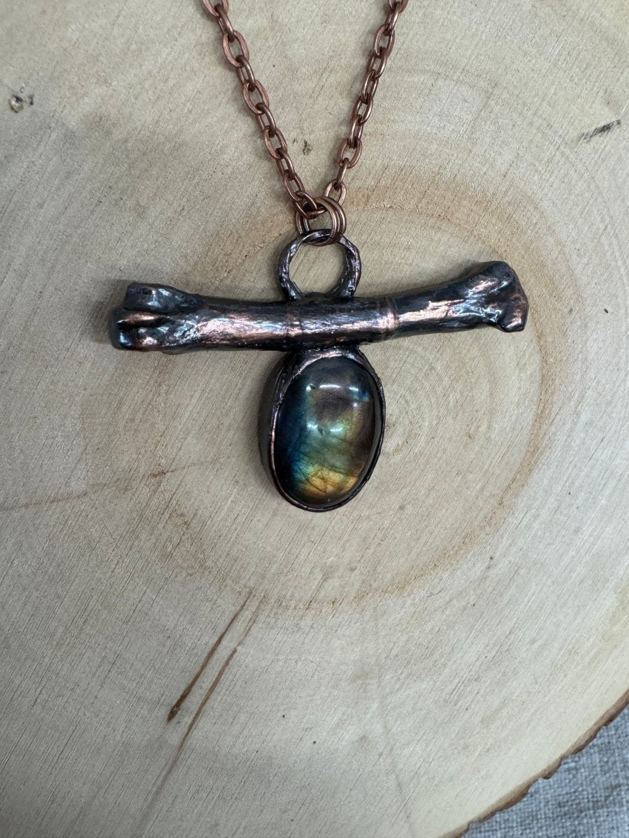 Juniper - Bone and Labradorite Necklace | Copper Ashes