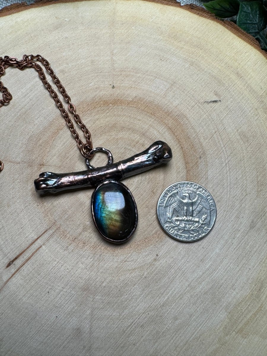Juniper - Bone and Labradorite Necklace | Copper Ashes