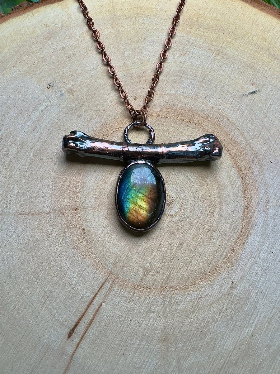 Juniper - Bone and Labradorite Necklace | Copper Ashes