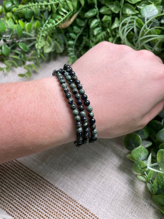 Kambaba Jasper 4mm Beaded Bracelet | Copper Ashes