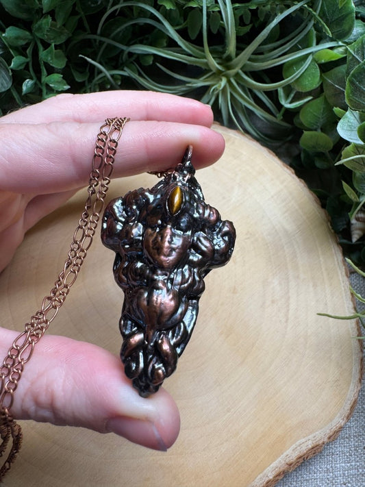 Katarina - Tigers Eye Goddess Necklace | Copper Ashes