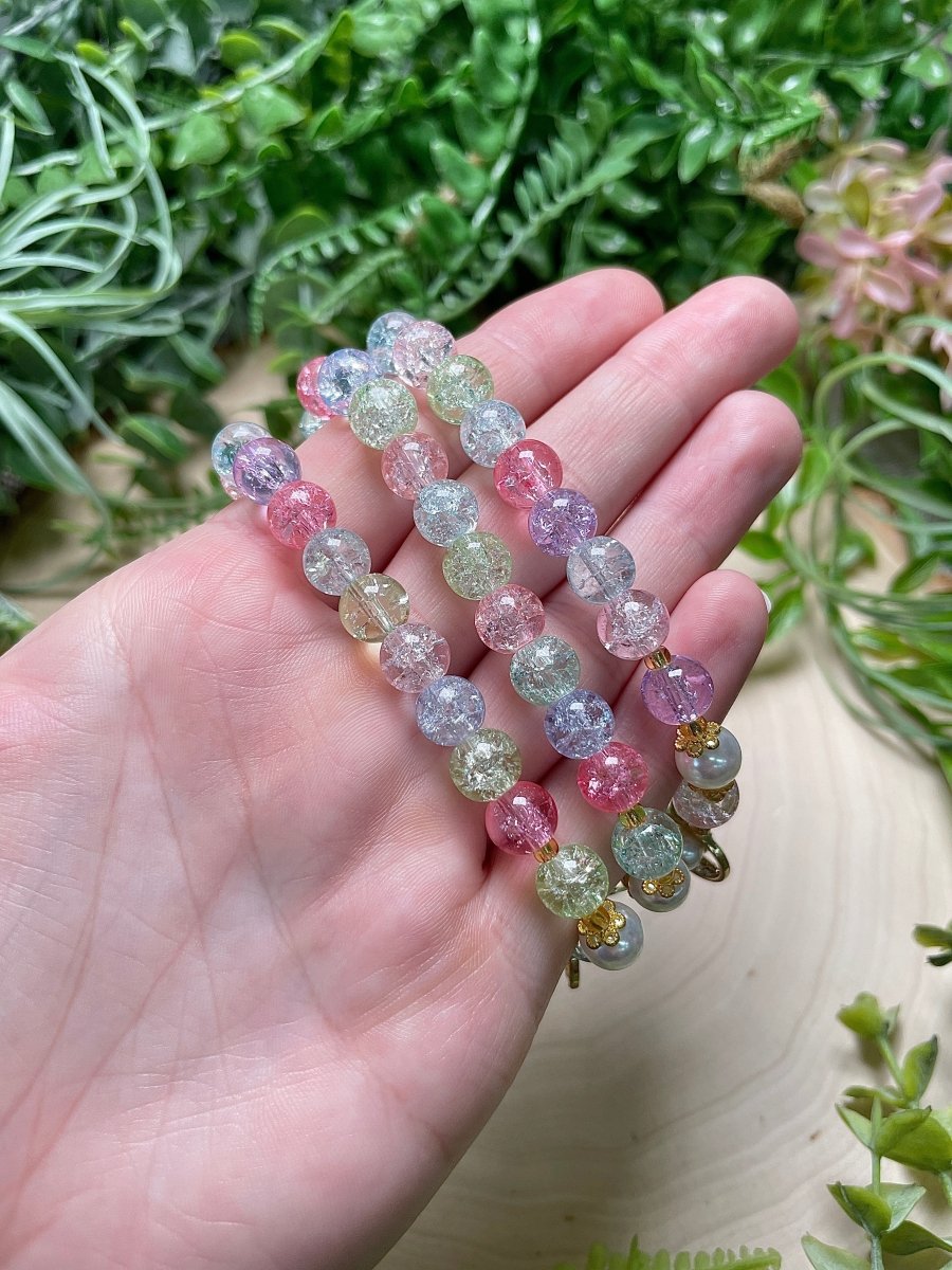 Kawaii Crackle Glass Charm Bracelet | Copper Ashes