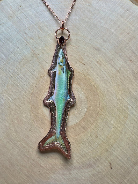 King Mackerel and Garnet Necklace | Copper Ashes
