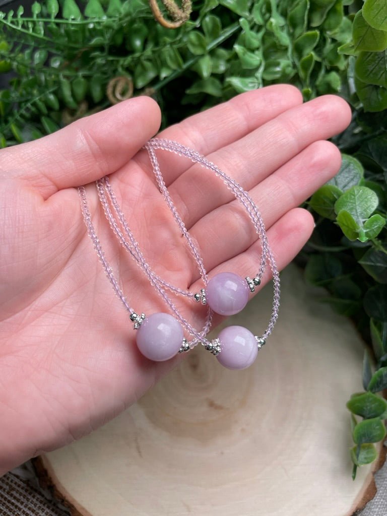 Kunzite and Clear Quartz Choker Necklace | Copper Ashes