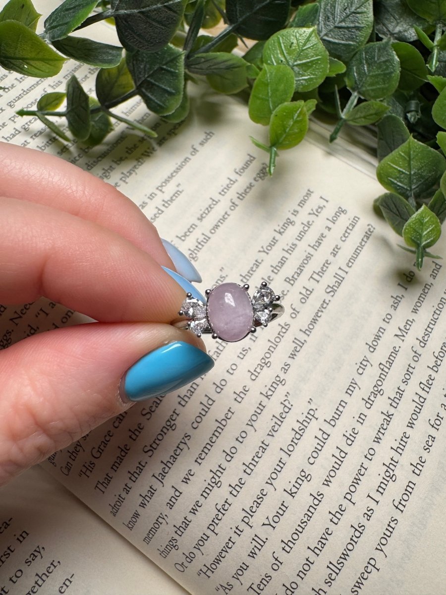 Kunzite Butterfly Adjustable Ring | Copper Ashes