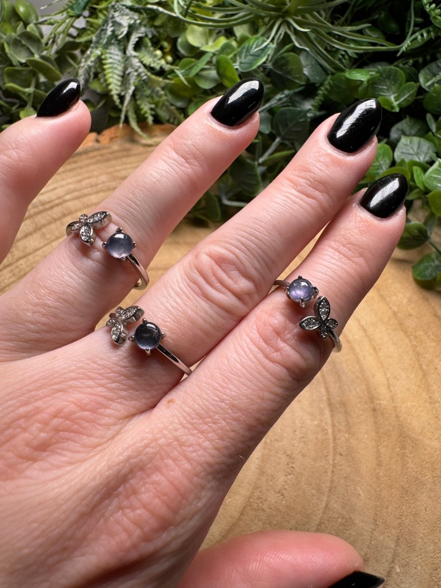 Kunzite Butterfly Ring Adjustable | Copper Ashes