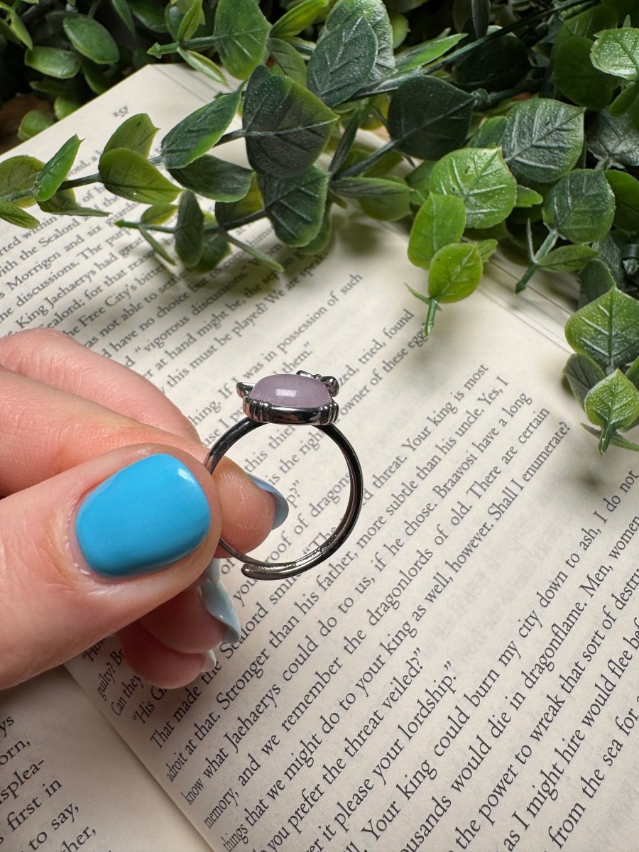 Kunzite Hello Kitty Adjustable Ring | Copper Ashes