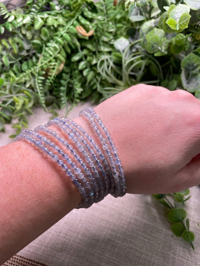 Labradorite 4mm Beaded Bracelet | Copper Ashes