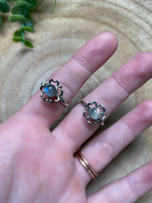 Labradorite Adjustable Fidget Ring | Copper Ashes