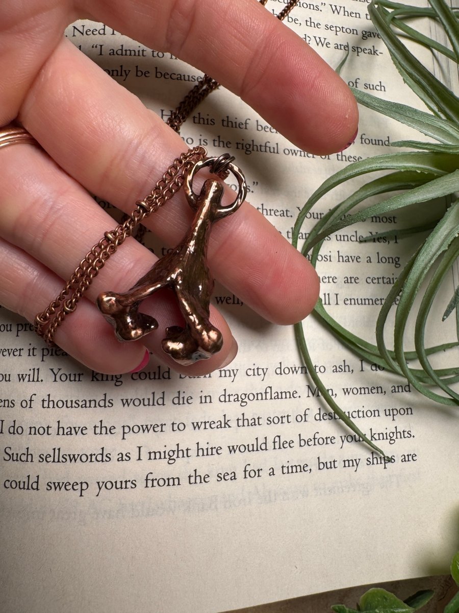 Labradorite and Bone Necklace | Copper Ashes