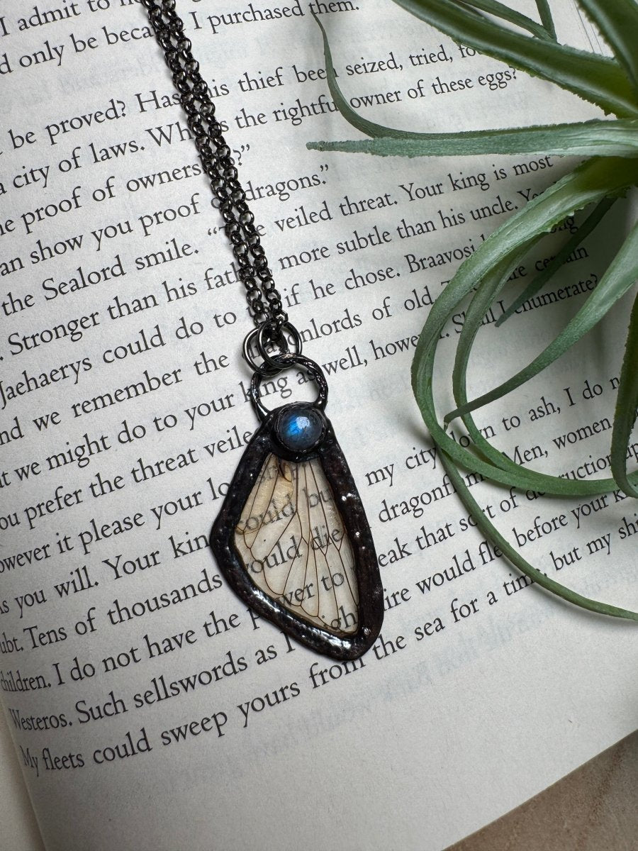 Labradorite and Cicada Wing Necklace | Copper Ashes
