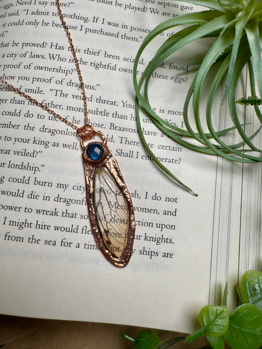 Labradorite and Cicada Wing Necklace | Copper Ashes