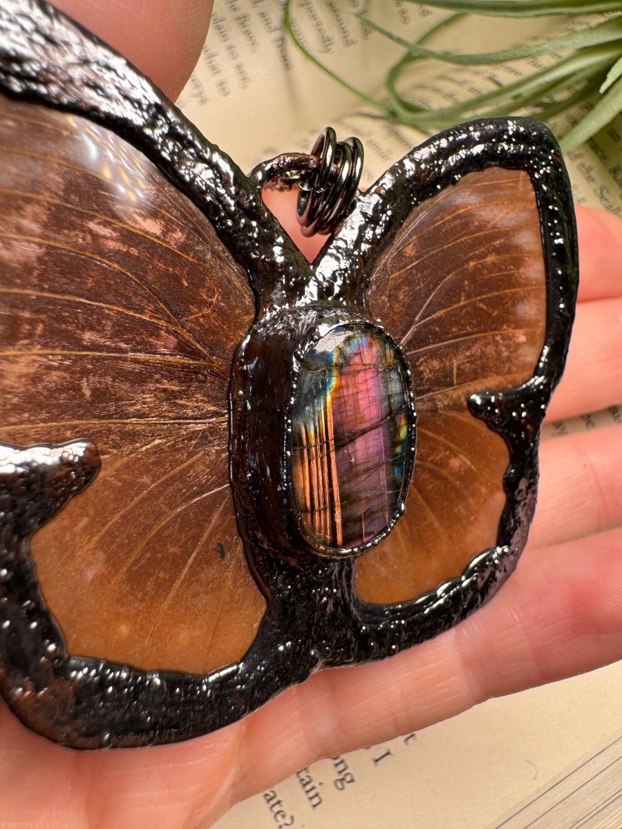 Labradorite Butterfly Necklace | Copper Ashes