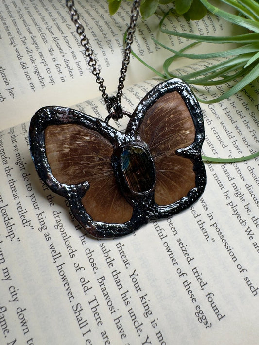 Labradorite Butterfly Necklace | Copper Ashes