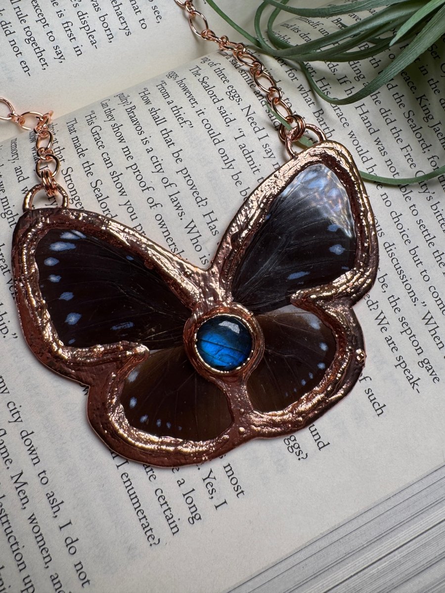Labradorite Butterfly Necklace | Copper Ashes