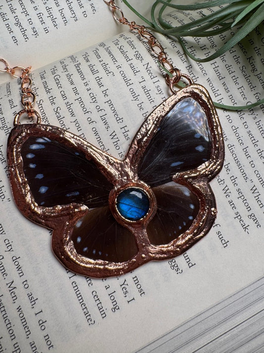 Labradorite Butterfly Necklace | Copper Ashes
