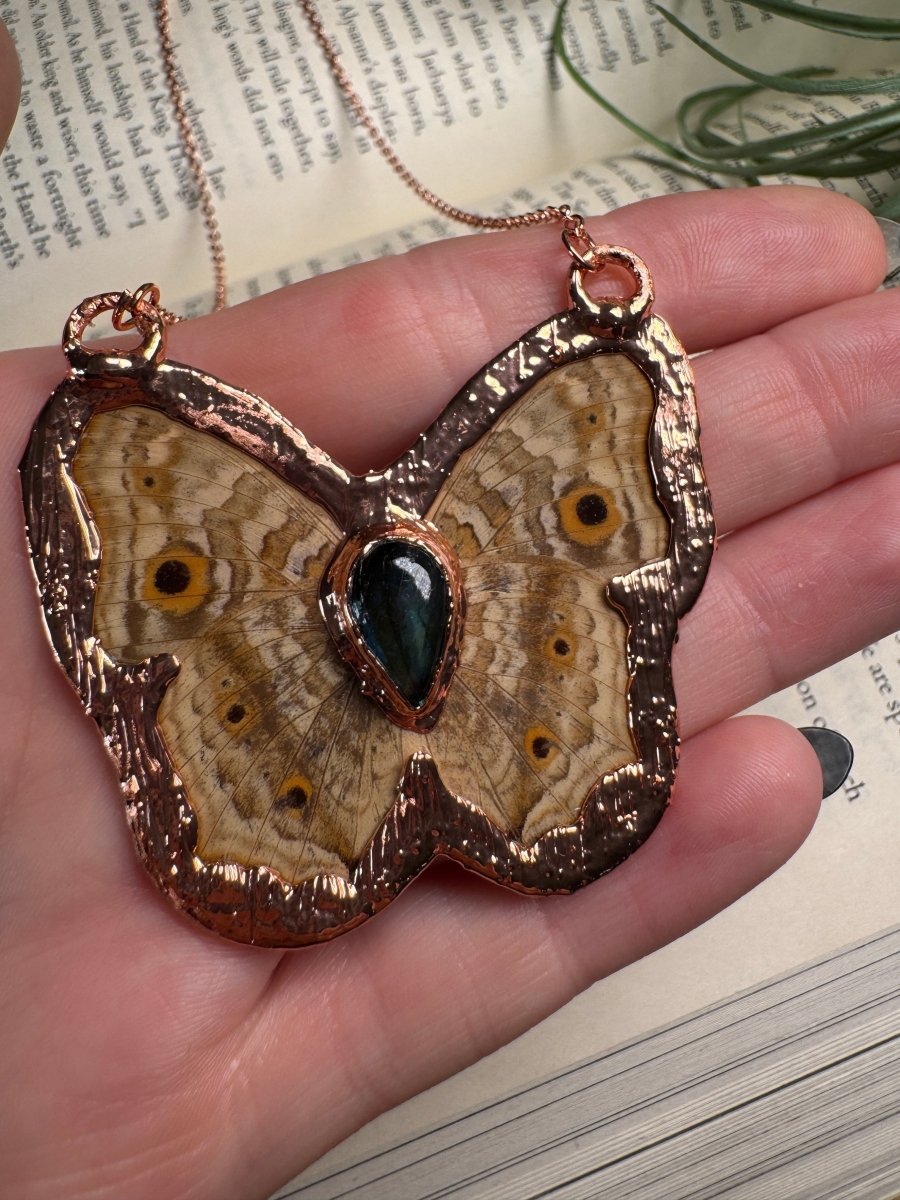 Labradorite Butterfly Necklace (double sided) | Copper Ashes